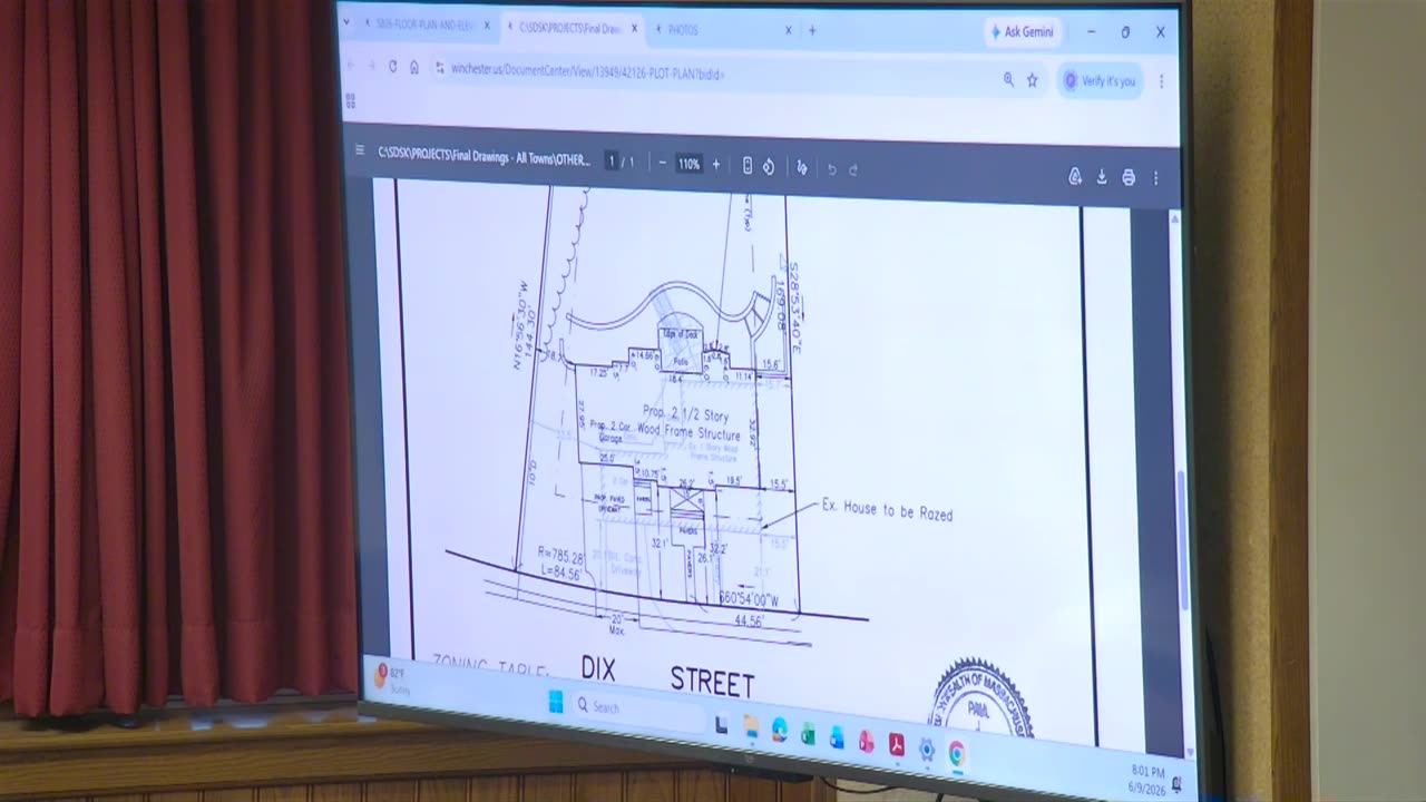 Site plan, Dix Street: proposed 2½-story wood-frame structure