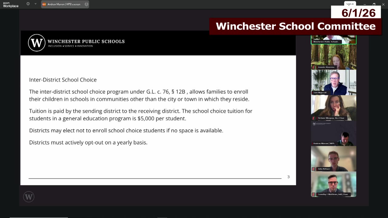 Inter-District School Choice program explanation slide