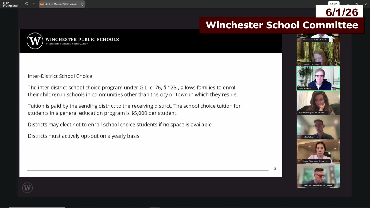 Inter-District School Choice program explanation slide