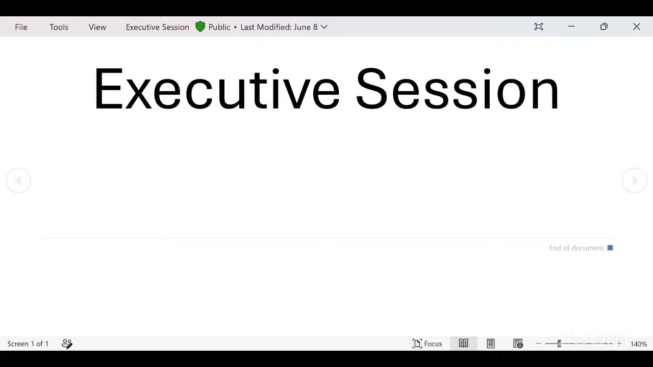 Executive Session title slide