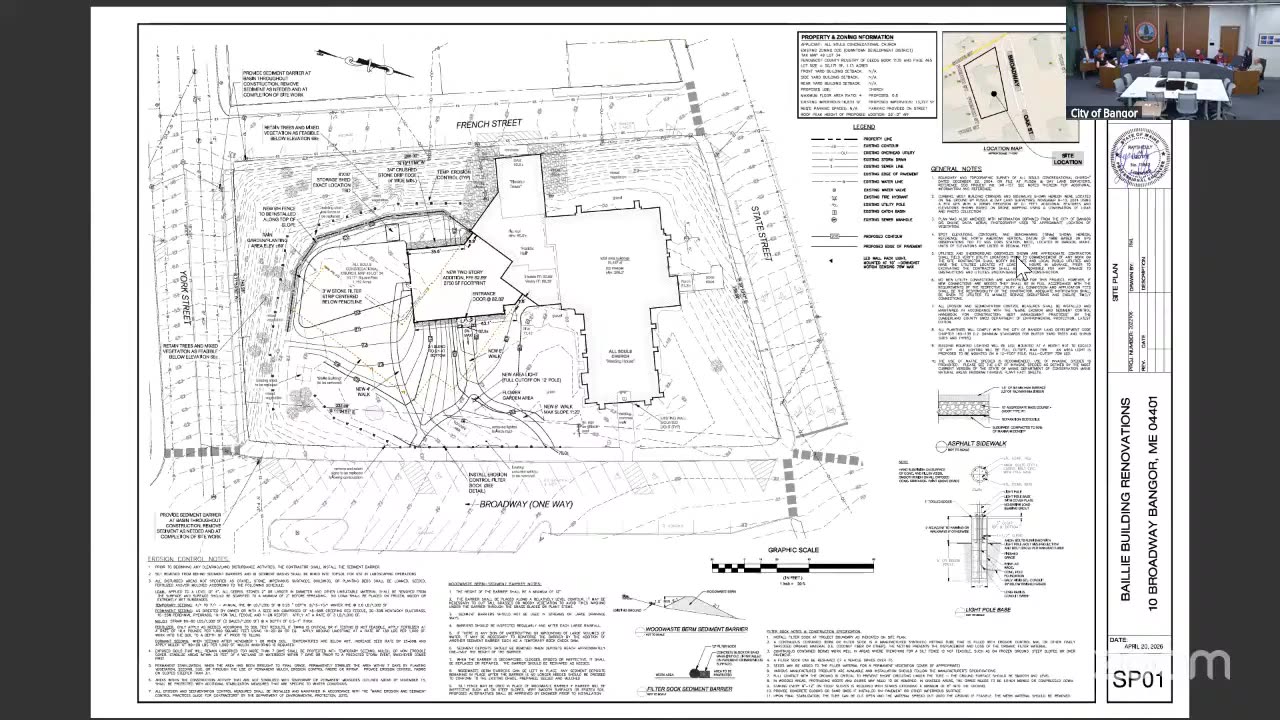 Site plan for 10 Broadway building renovations, Bangor