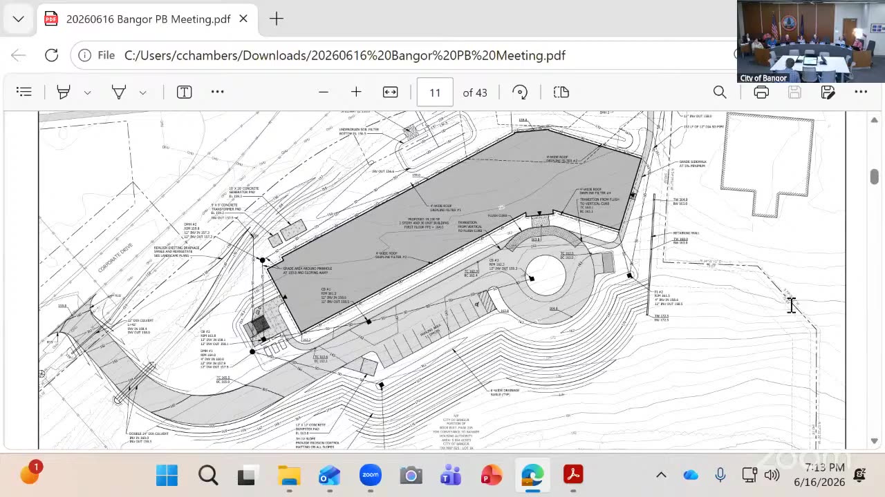 Site layout plan showing building footprint and contours