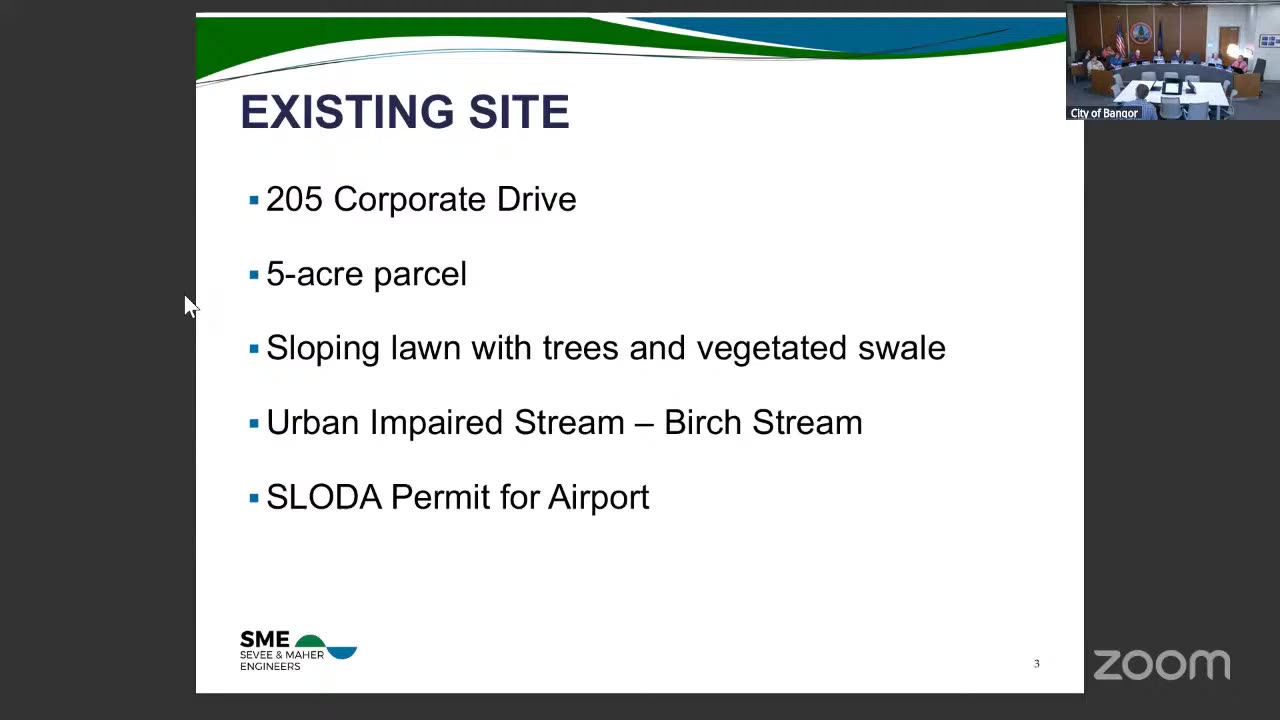Existing site conditions slide for 205 Corporate Drive parcel