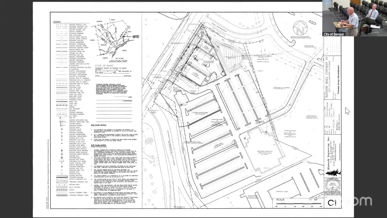 Site plan for Bangor Mall Cinemas 10 redevelopment