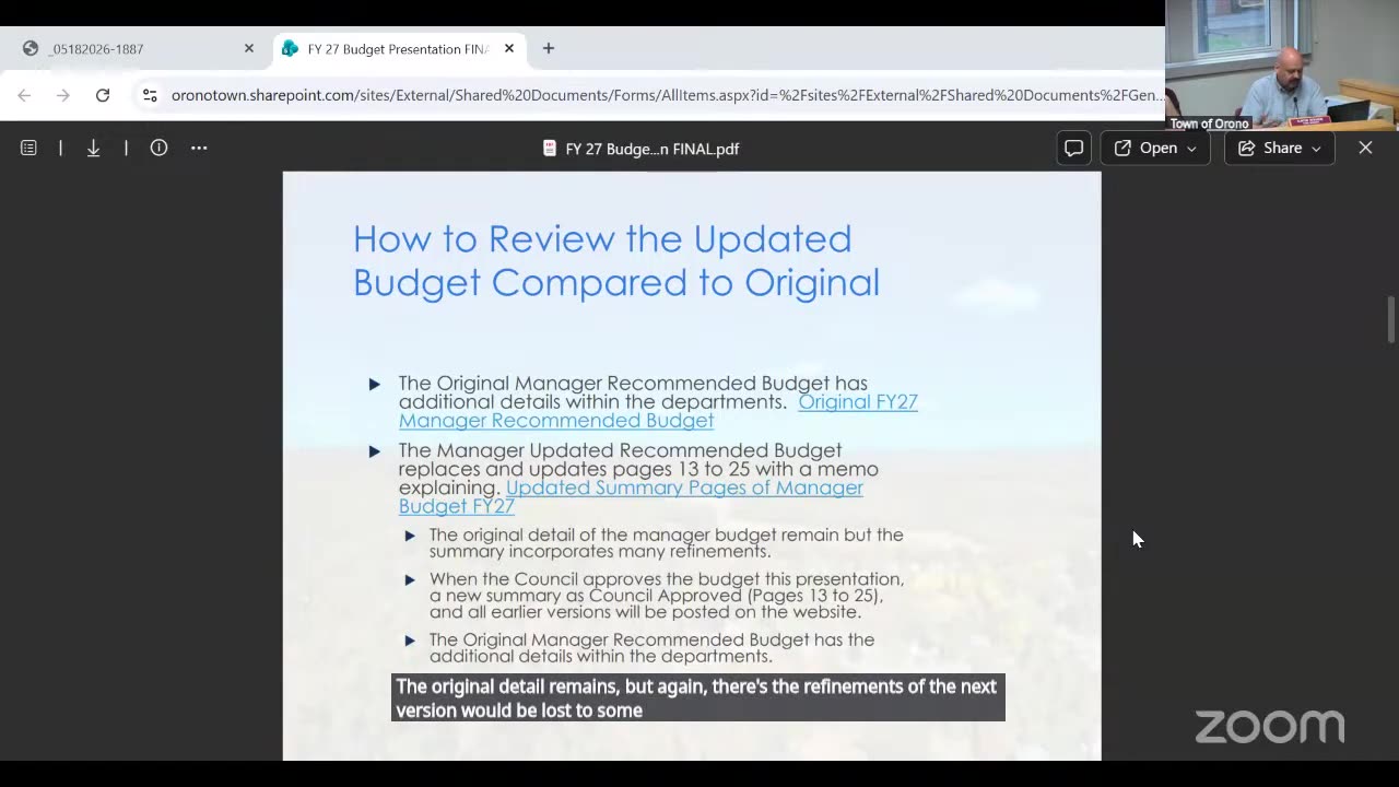 How to Review the Updated Budget slide