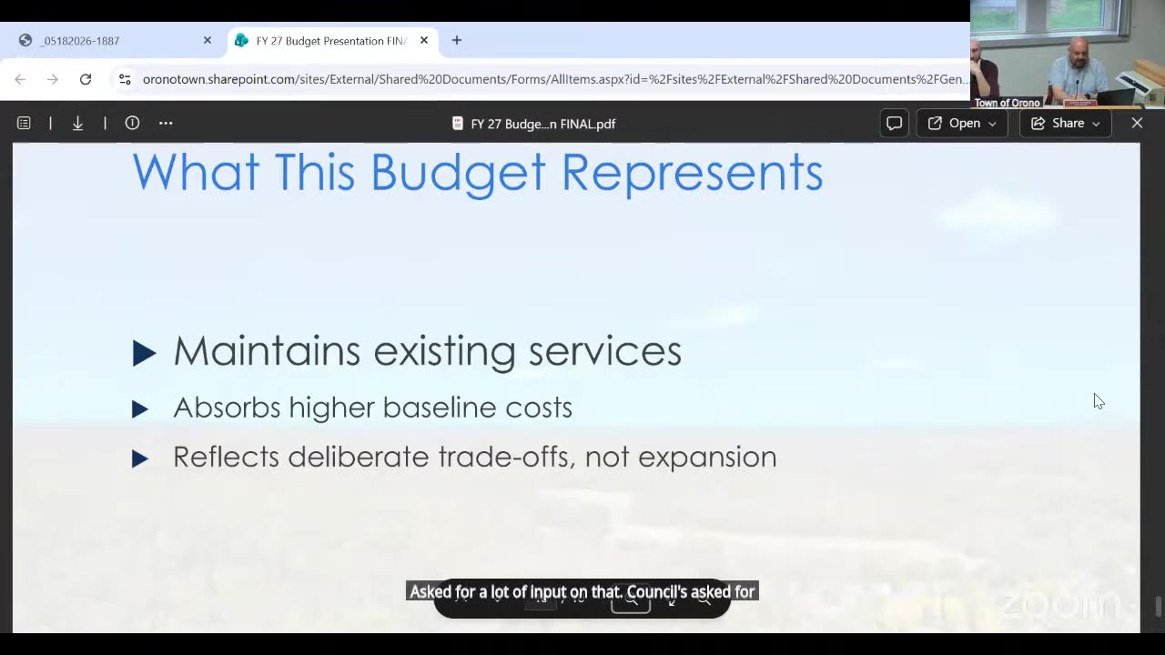 What This Budget Represents summary slide