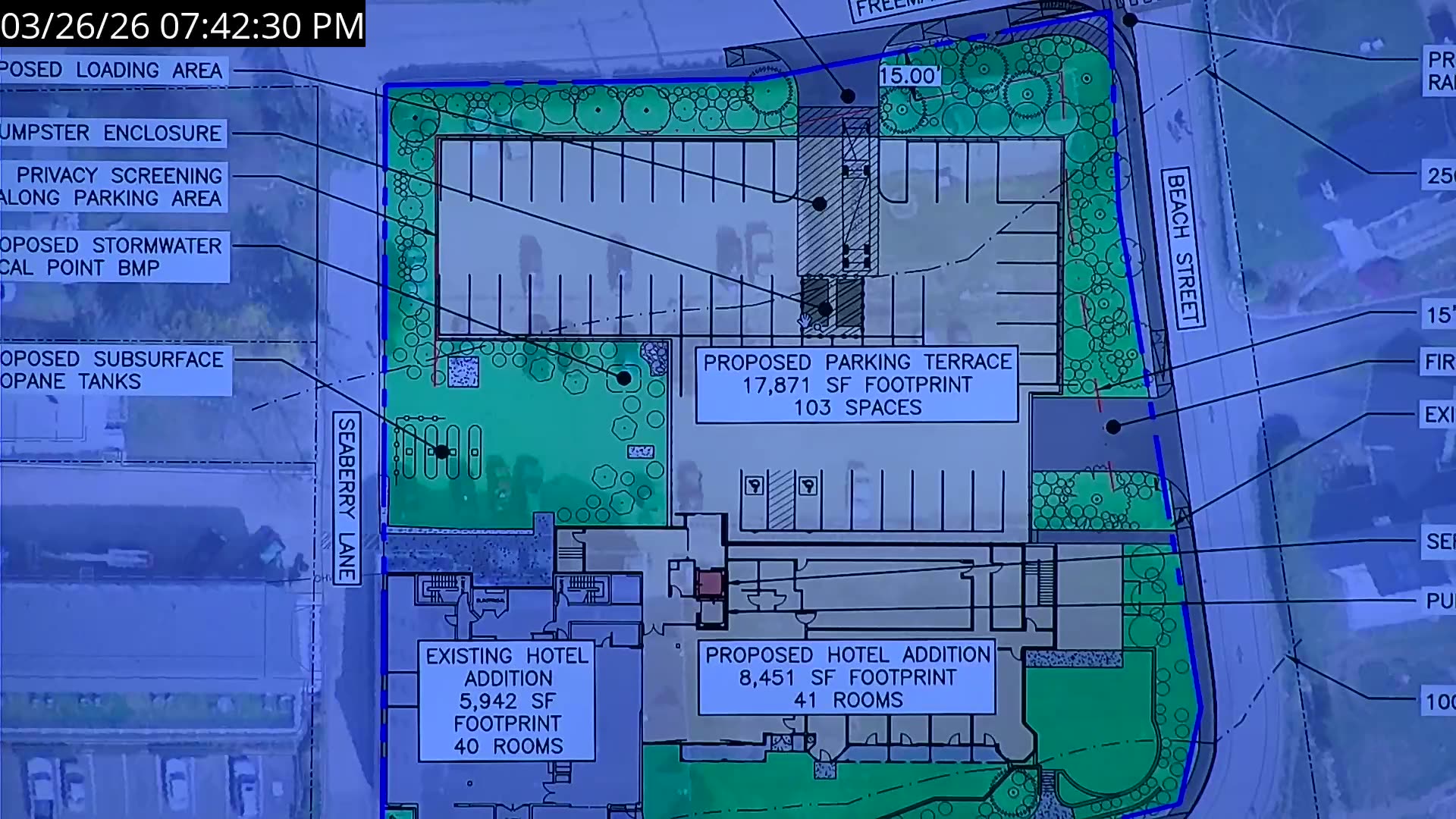 Detailed site plan of proposed development