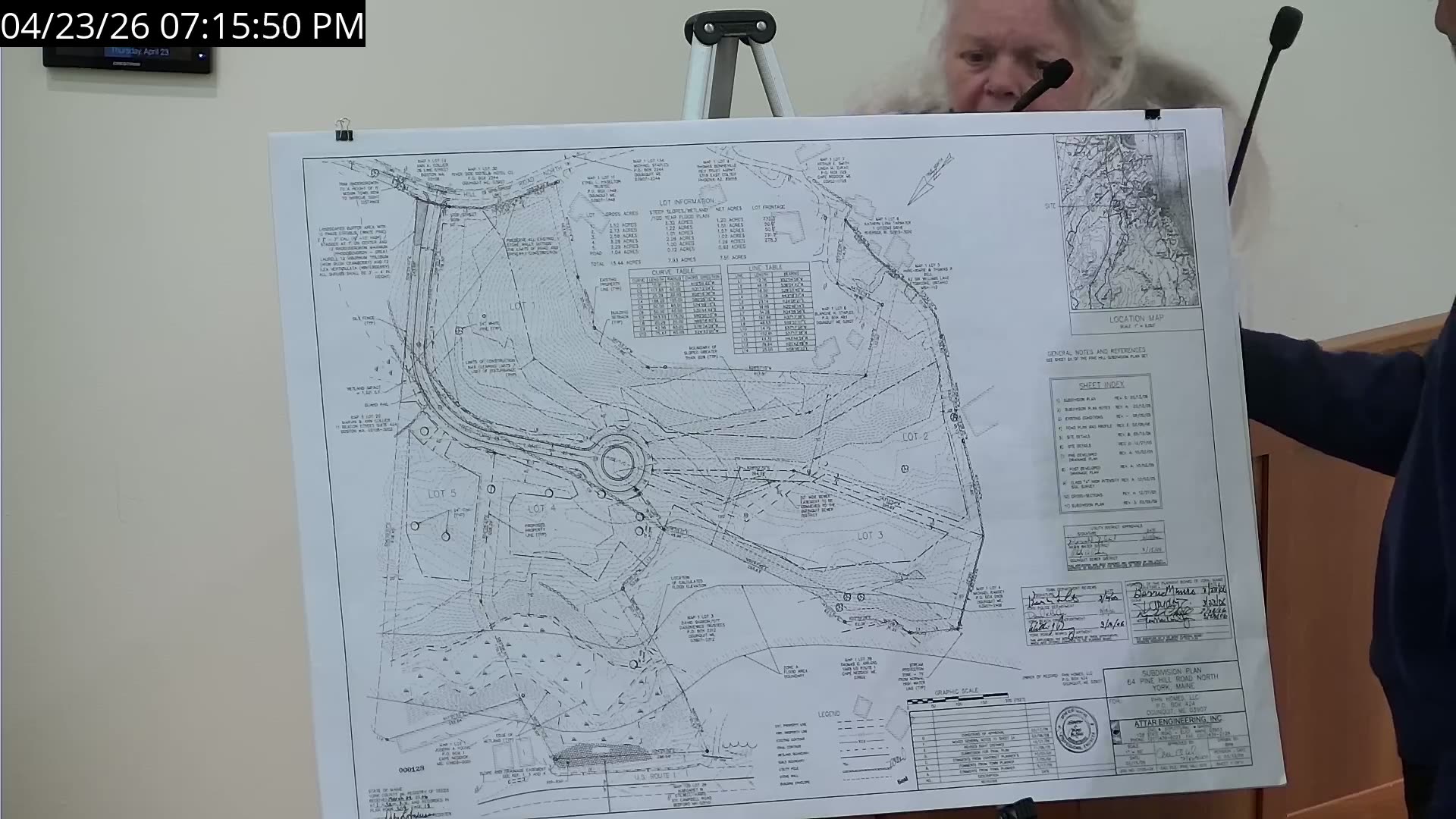 Subdivision plan map for 64 Pine Hill Road North, York, Maine