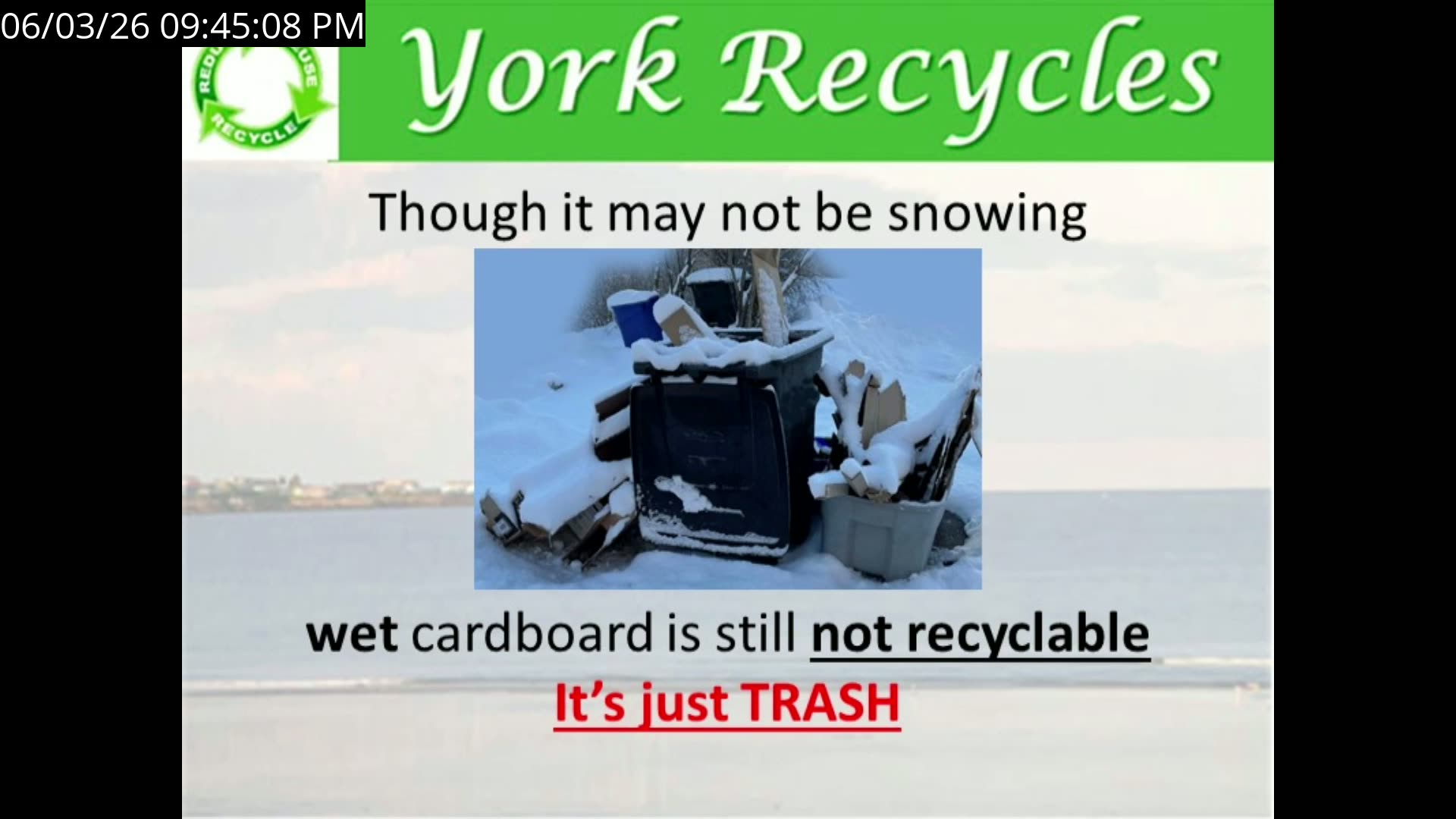 York Recycles: wet cardboard is trash