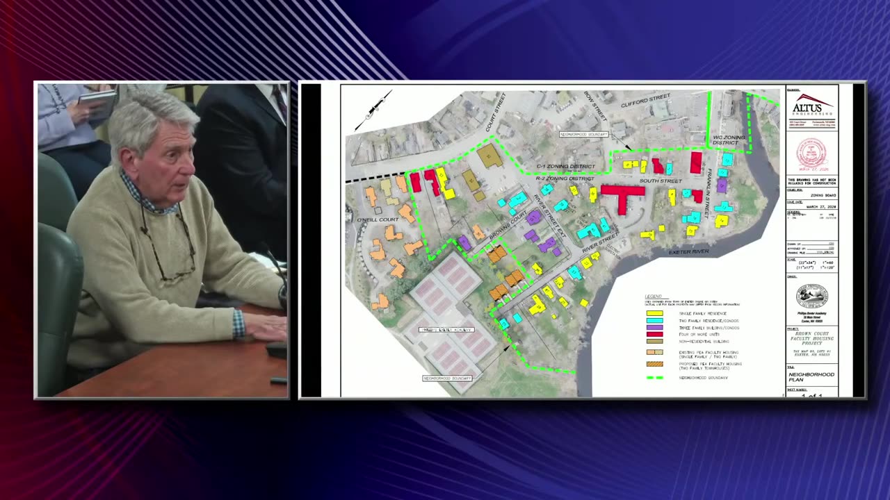 Neighborhood plan map with zoning districts and project boundaries