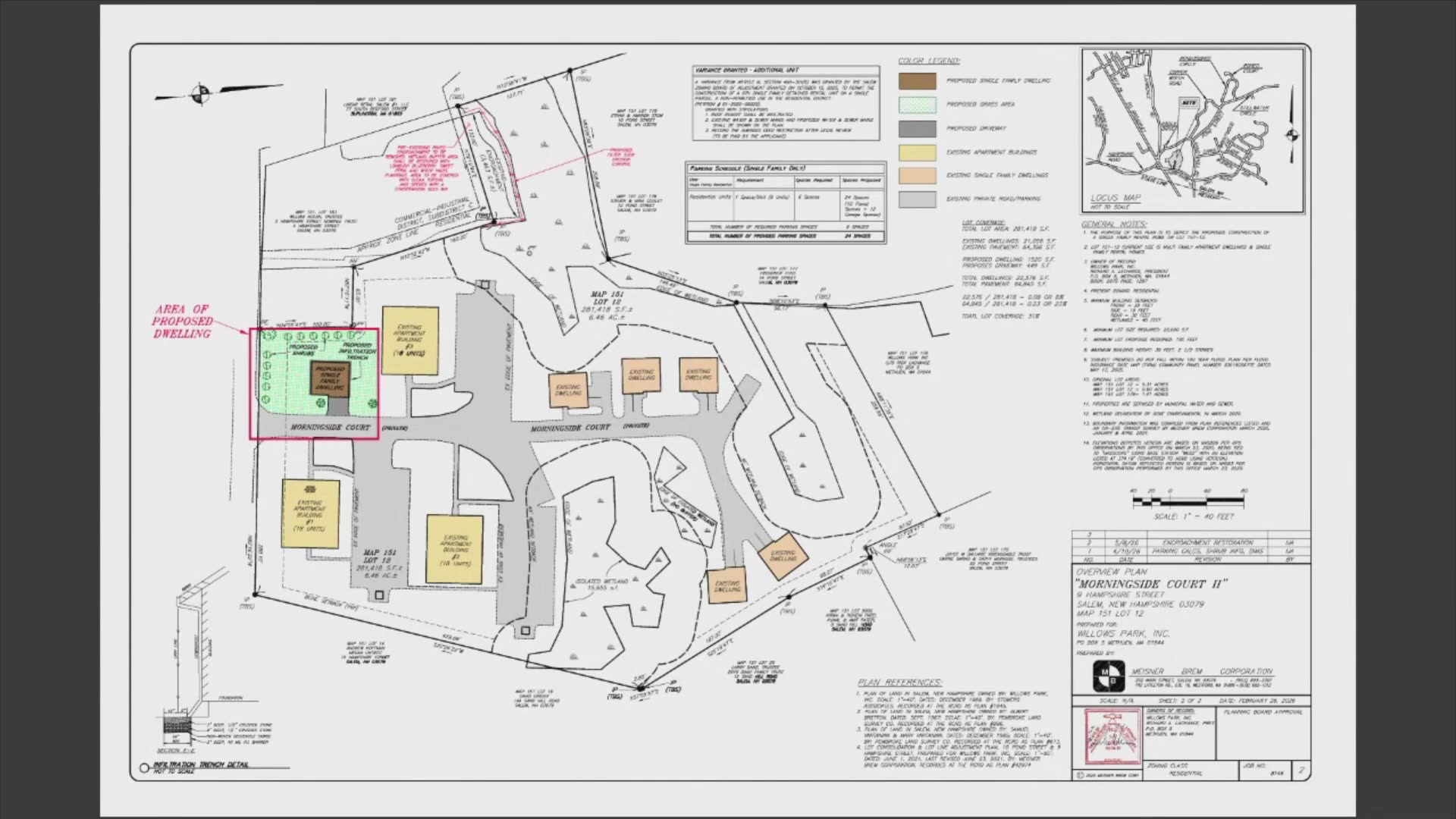 Site plan overview for Morningside Court II development