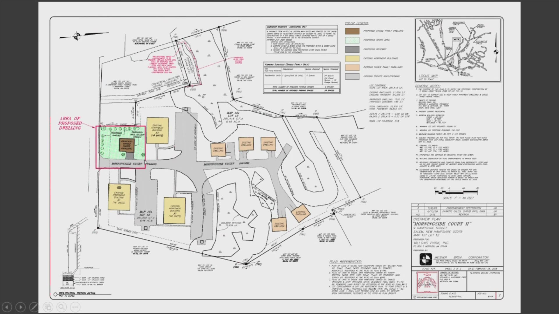 Site plan overview for Morningside Court II development
