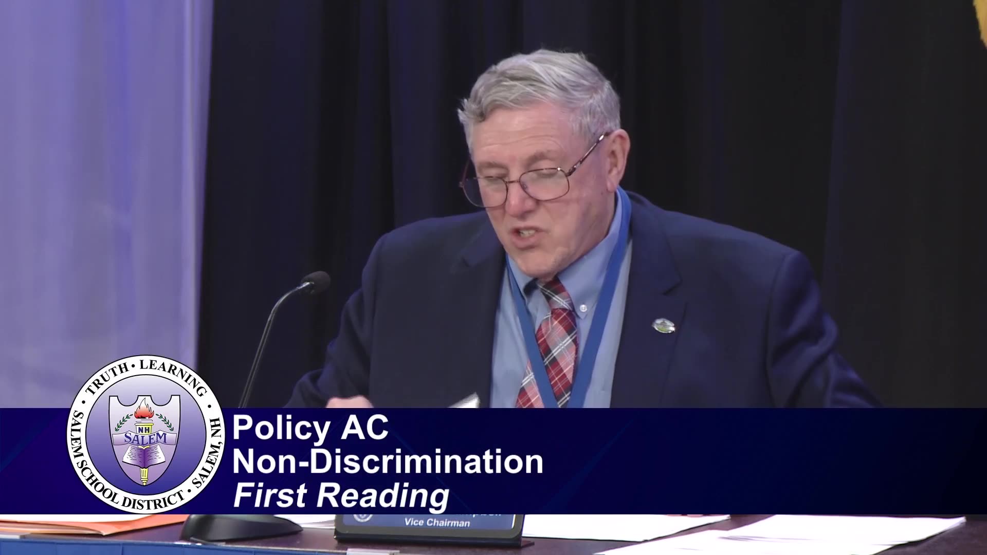 Policy AC Non-Discrimination First Reading