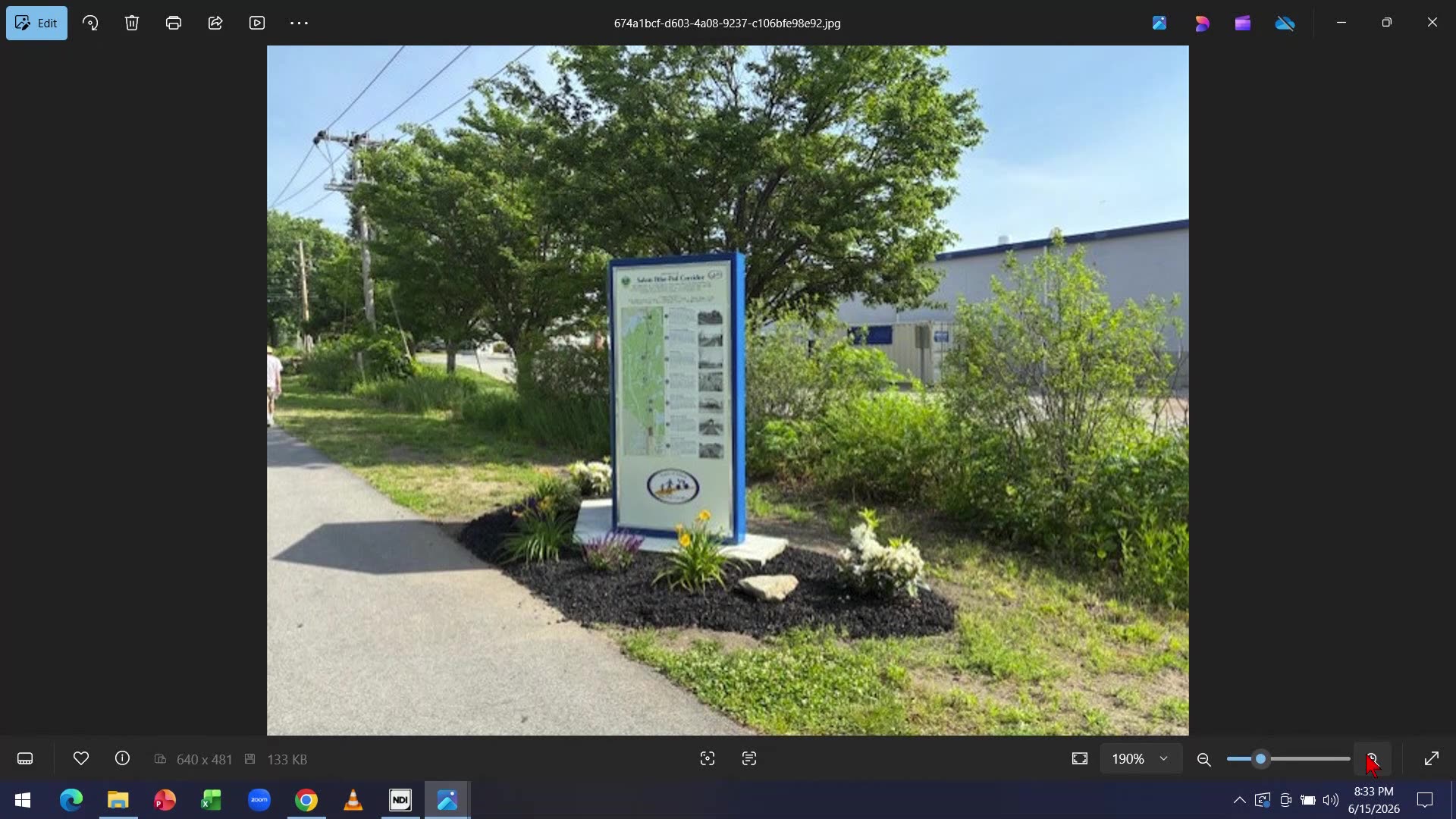 Salem Rail Trail Corridor map and site information kiosk